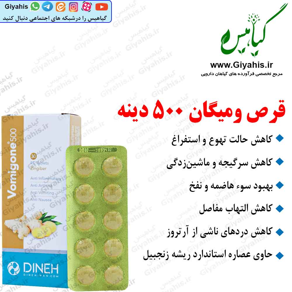 قرص ومیگان 500 دینه