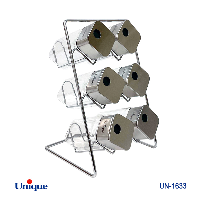 ست ادویه 6تایی شیشه مربع ایستاده کد UN-1633
