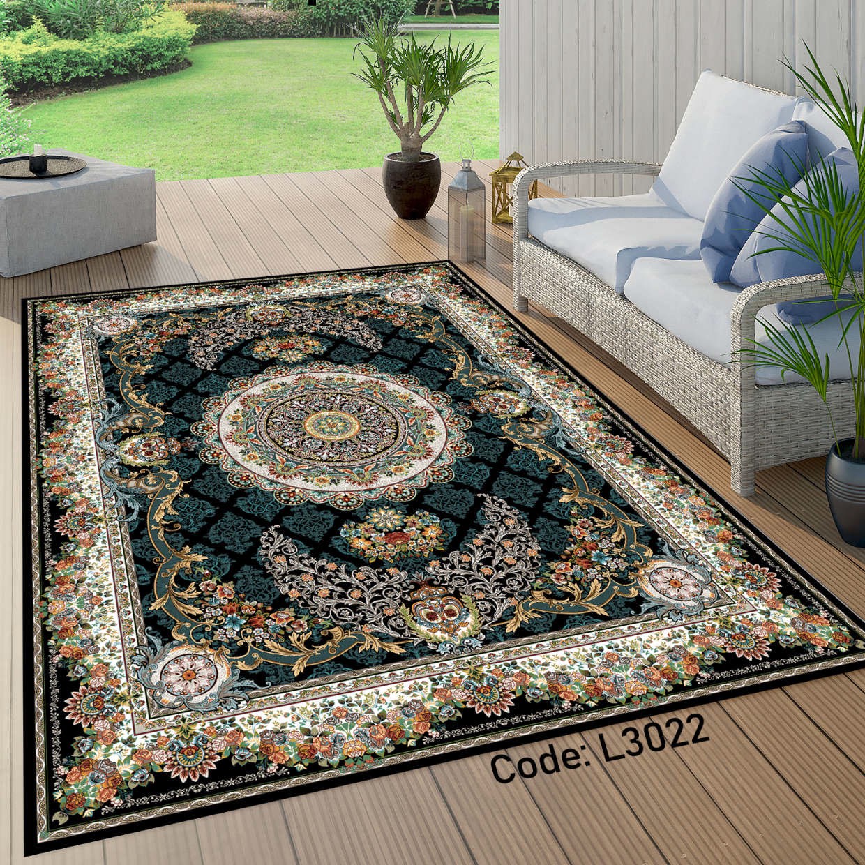 روفرشی کشدار (کاور فرش) و فرشینه و پادری کالای خواب متین کد L 3022