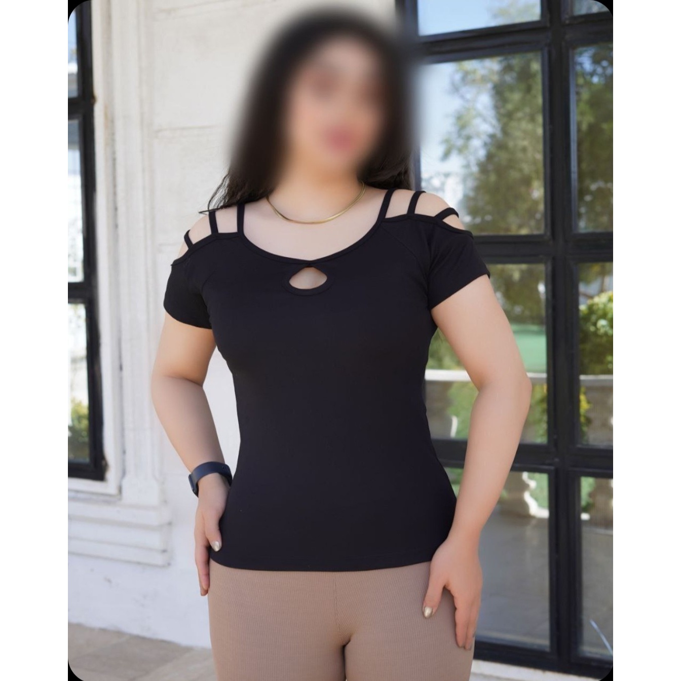 تیشرت زنانه مدل آستین بندی