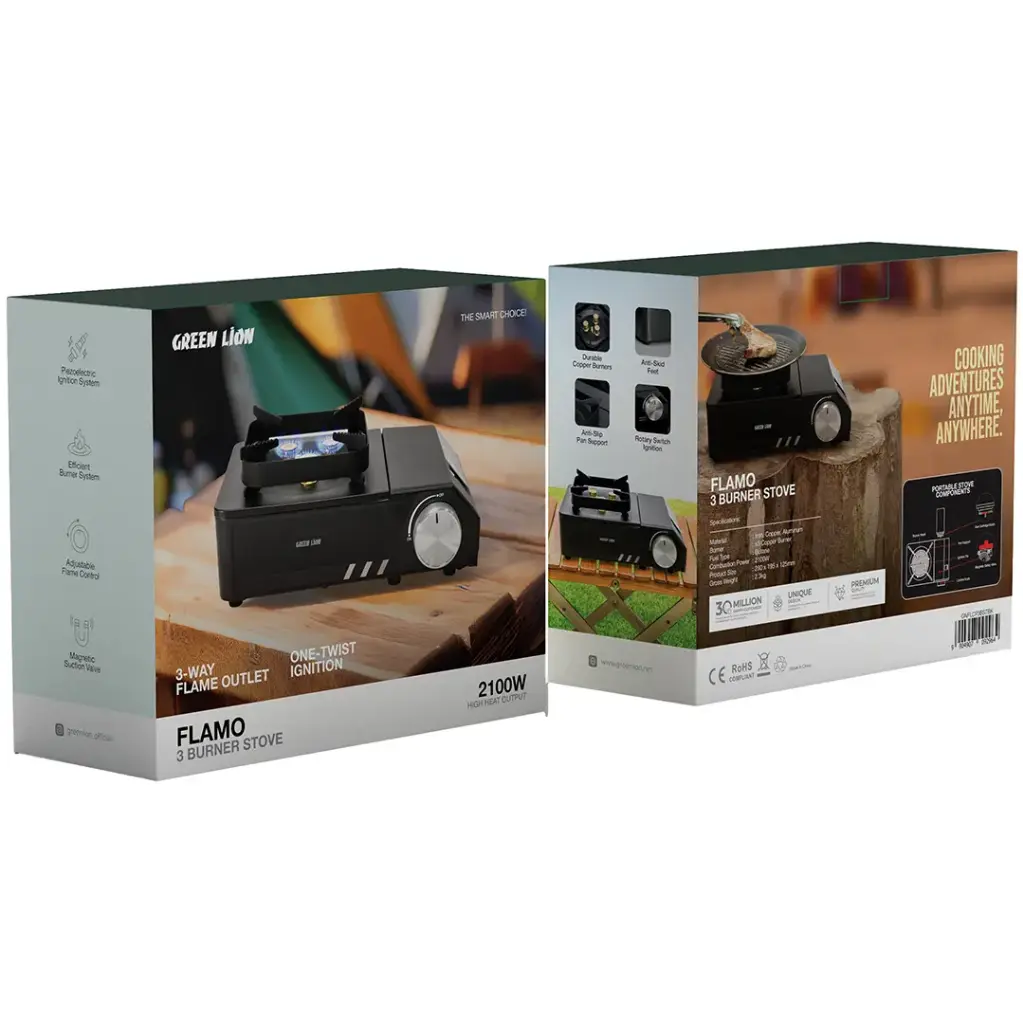 اجاق گاز سه شعله مسافرتی گرین لاین Green Lion Flamo 3 Burner Stove