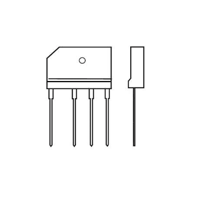 پل دیود 1000V/15A تخت شانه ای GBJ1510
