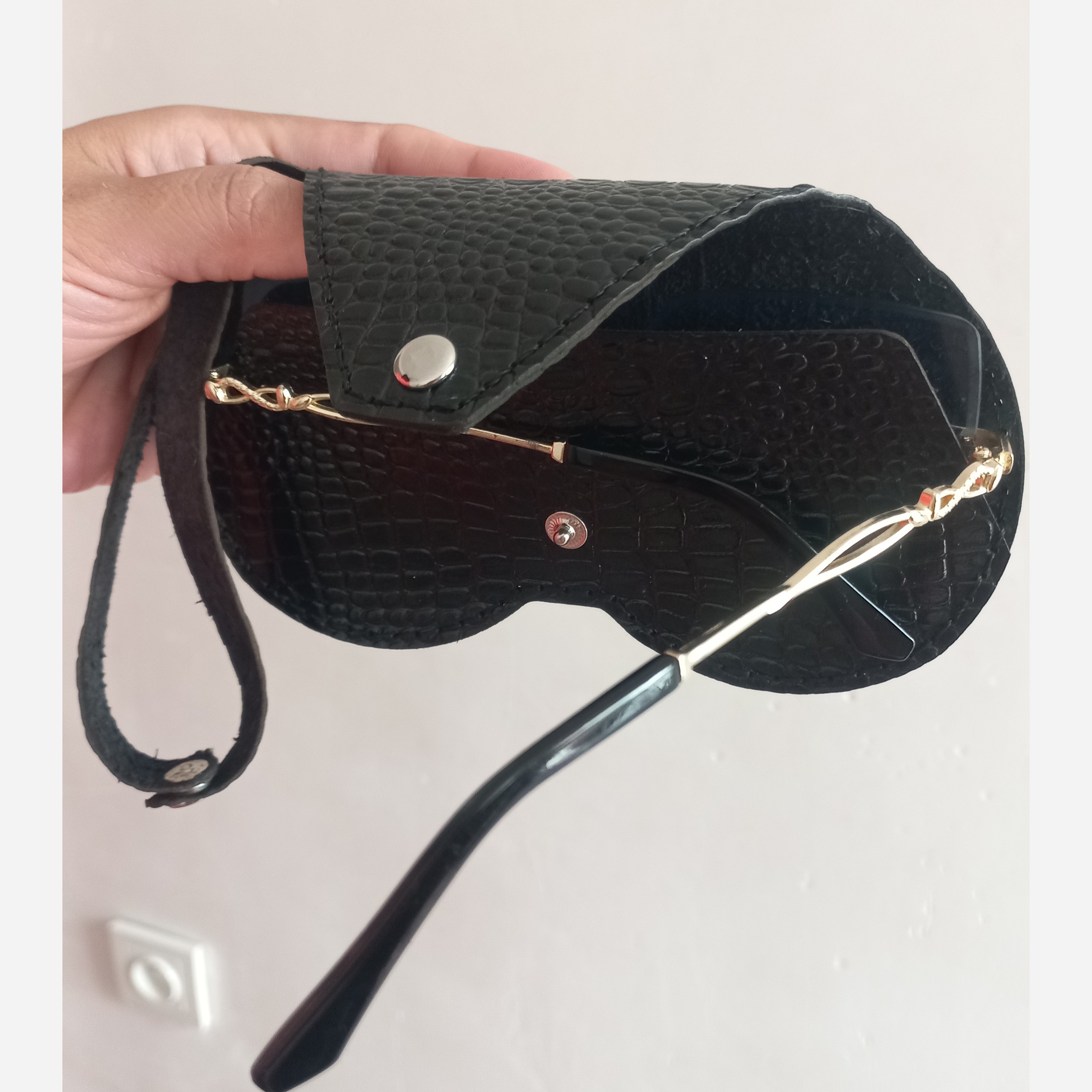 جا عینکی چرم گاوی طبیعی بسته یک عددی