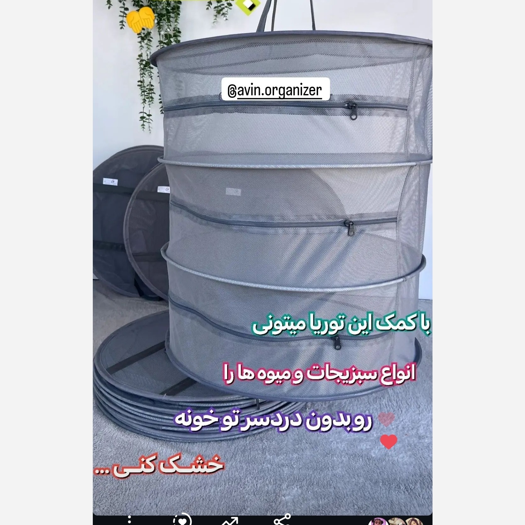 توری میوه خشک سه طبقه