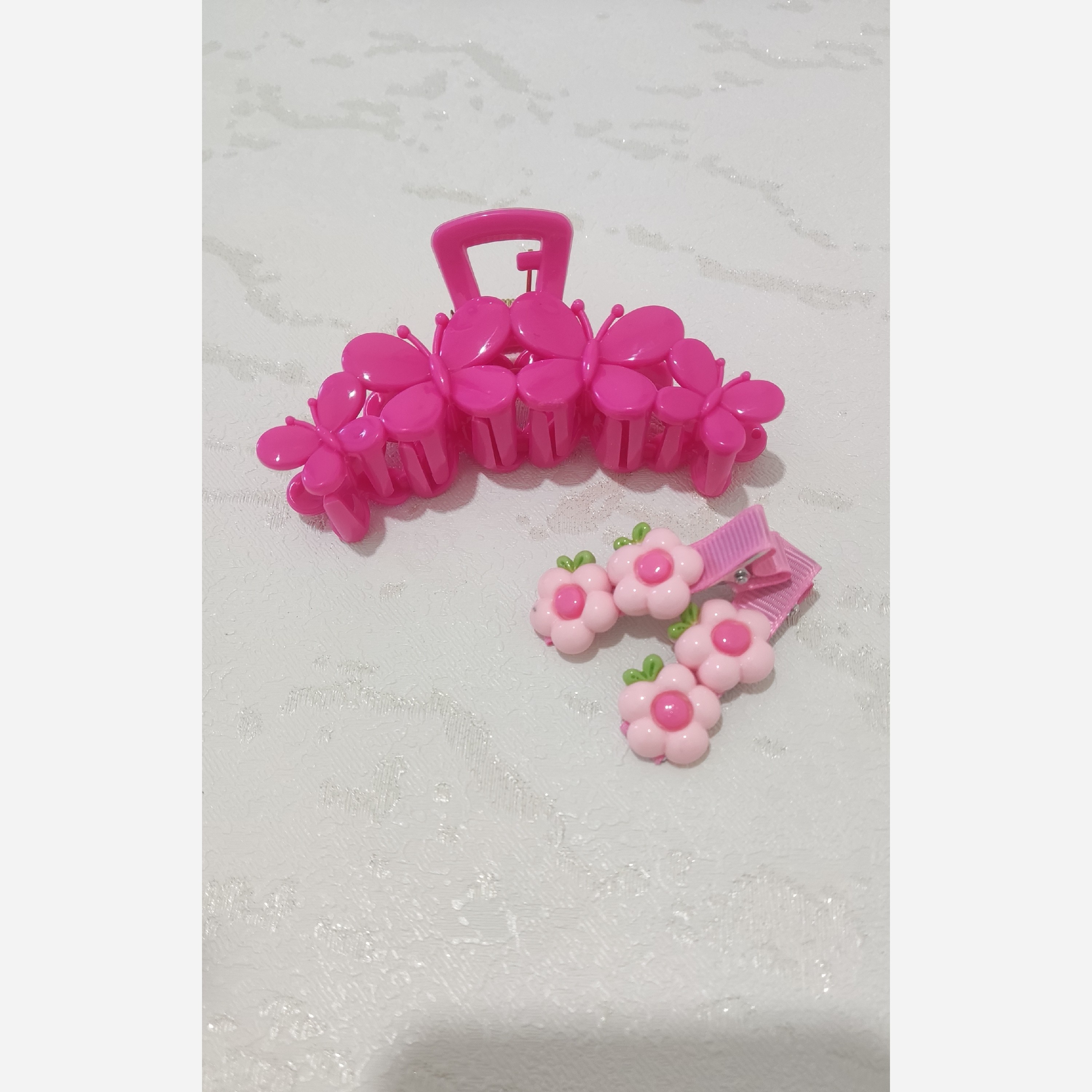 پک هدیه دخترانه ( کلیپس پروانه + گیره مو طرح گل )