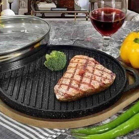 تابه گریل چدن گرد بزرگ