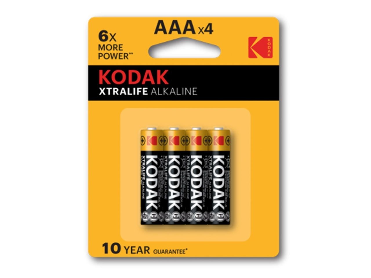 باتری آلکالاین نیم قلمی Kodak Xtralife Alkaline بسته 4 تایی اندازه AAA