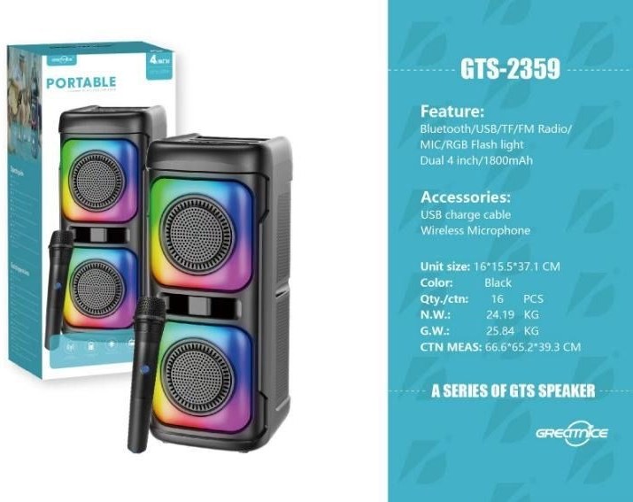 اسپیکر بلوتوثی پرتابل جیتیاس GTS-2359 (نورپردازی فول پنل و صدای شفاف)