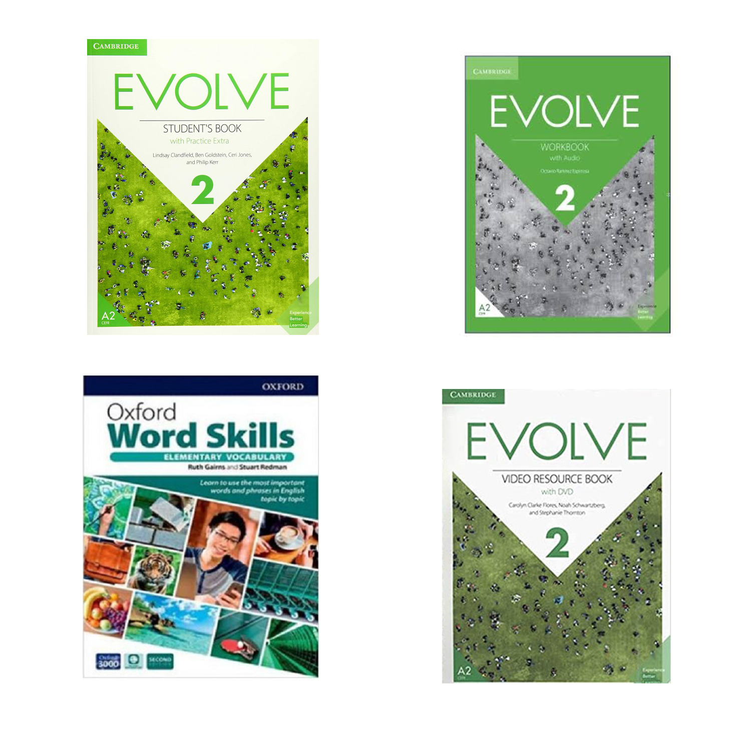پکیج 4 جلدی کتاب ایوالو Evolve 2 به همراه وورد اسکیل Oxford Word Skills