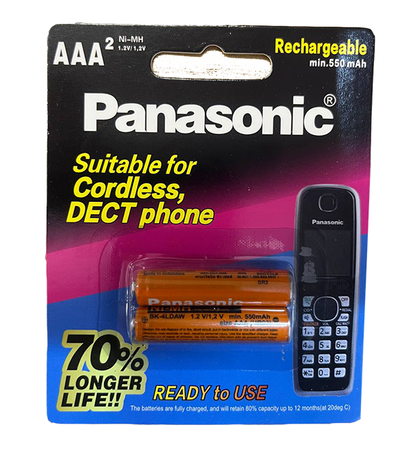 باتری نیم قلمی شارژی پاناسونیک 550mAh
