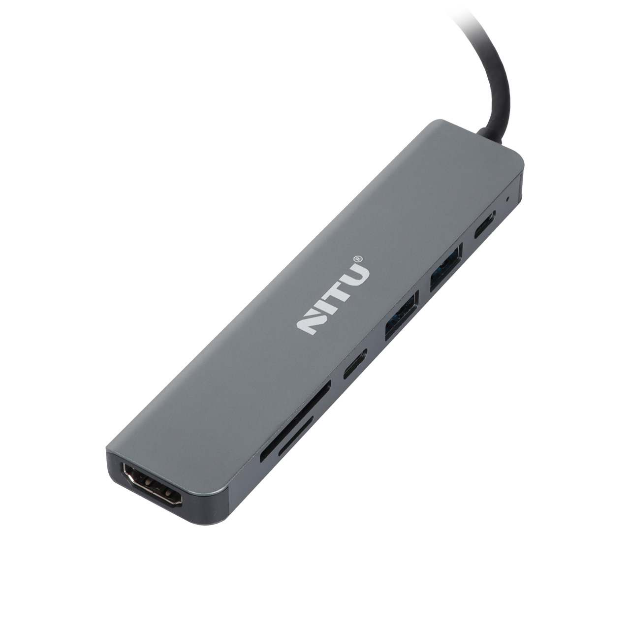 هاب 7 پورت NITU Type-C مدل NN37 – خاکستری (گارانتی 12 ماه تعویض نیکان همراه)