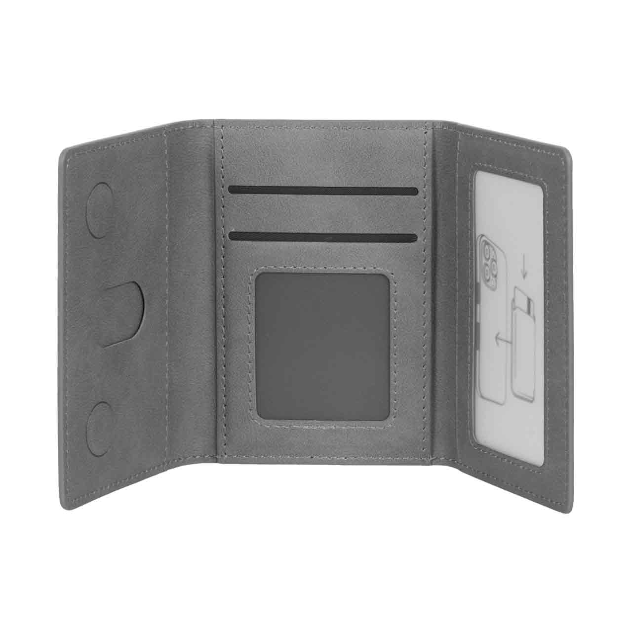 جاکارتی چرمی مگنتی Magsafe درجه یک – طوسی (پک دار)