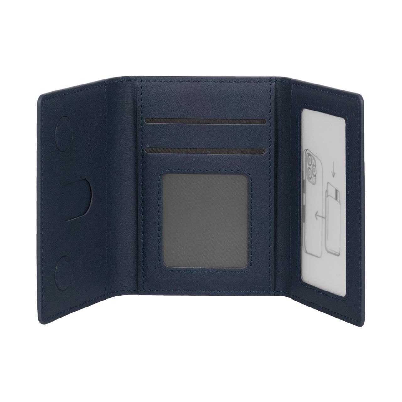 جاکارتی چرمی مگنتی Magsafe درجه یک – سرمه ای (پک دار)