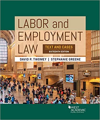 خرید و دانلود نسخه کامل کتاب Labor and Employment Law: Text and Cases (16th Edition)