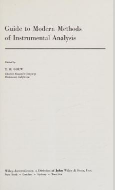 خرید و دانلود نسخه کامل کتاب Guide to modern methods of instrumental analysis – Pdf