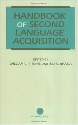 خرید و دانلود نسخه کامل کتاب Handbook of Second Language Acquisition – Pdf