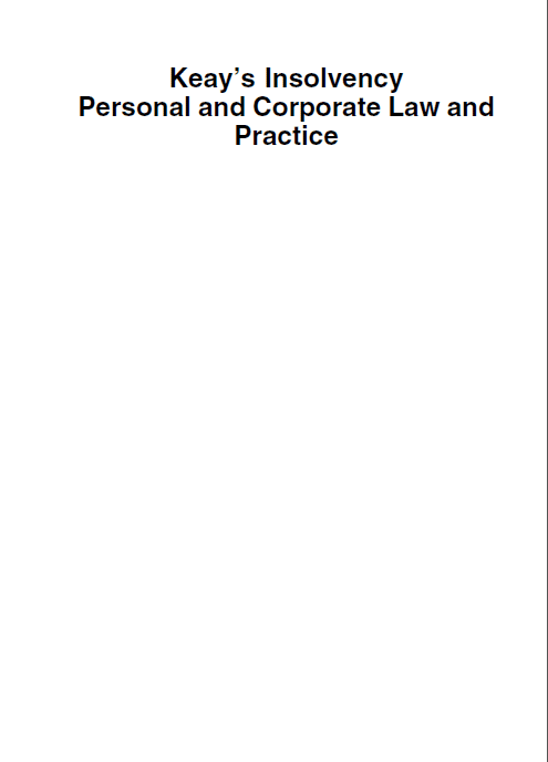 خرید و دانلود نسخه کامل کتاب Keay s Insolvency: Personal & Corporate Law and Practice – Pdf