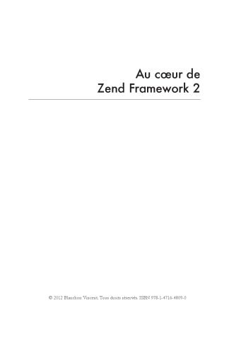 خرید و دانلود نسخه کامل کتاب Au coeur de Zend Framework 2
