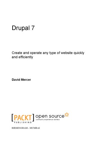 خرید و دانلود نسخه کامل کتاب Drupal 7 : create and operate any type of website quickly and efficiently