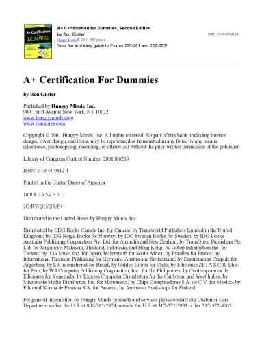 خرید و دانلود نسخه کامل کتاب A+ Certification for Dummies