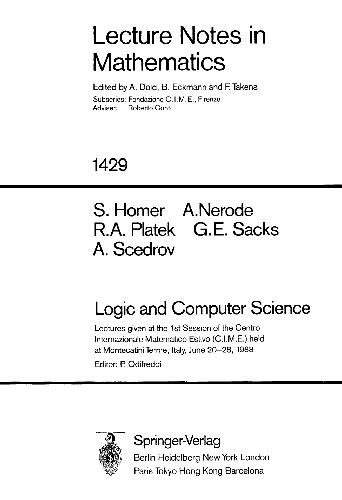 خرید و دانلود نسخه کامل کتاب Logic and Computer Science: Lectures Given at the First Session of the Centro Internazional