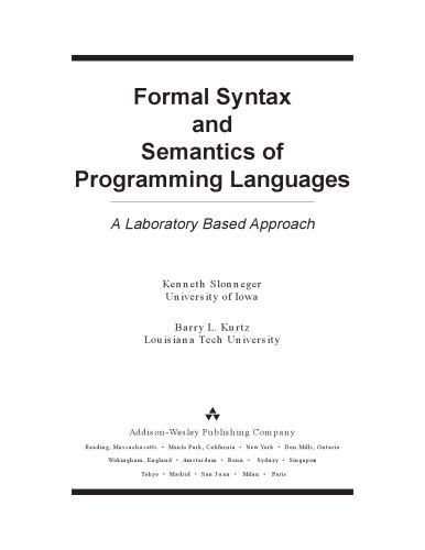 خرید و دانلود نسخه کامل کتاب Formal Syntax and Semantics of Programming Languages: A Laboratory Based Approach