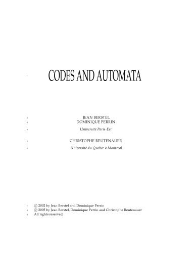 خرید و دانلود نسخه کامل کتاب Codes and automata