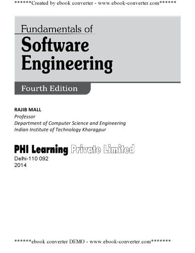 خرید و دانلود نسخه کامل کتاب Fundamentals of software engineering
