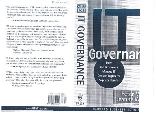 خرید و دانلود نسخه کامل کتاب IT Governance: How Top Performers Manage IT Decision Rights for Superior Results