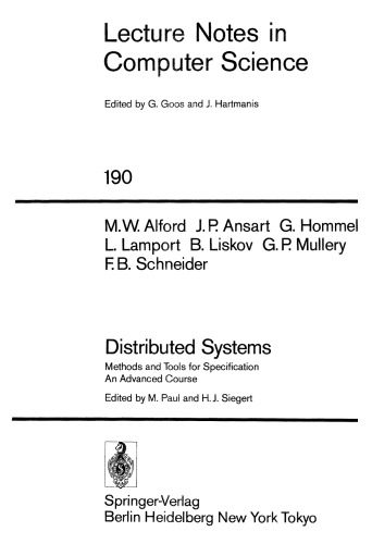 خرید و دانلود نسخه کامل کتاب Distributed Systems: Methods and Tools for Specification An Advanced Course