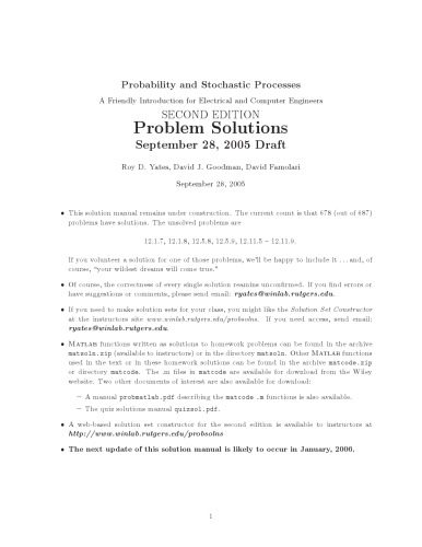 خرید و دانلود نسخه کامل کتاب Probability and Stochastic Processes: A Friendly Introduction for Electrical and Computer E