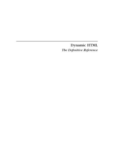 خرید و دانلود نسخه کامل کتاب Dynamic HTML: The Definitive Reference