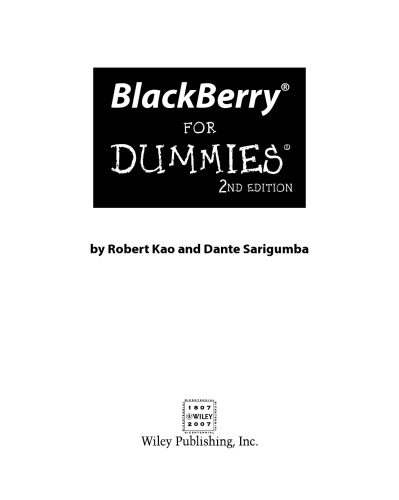 خرید و دانلود نسخه کامل کتاب BlackBerry For Dummies  2nd Edition (For Dummies (Computer Tech))
