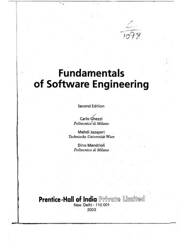 خرید و دانلود نسخه کامل کتاب Fundamentals of Software Engineering