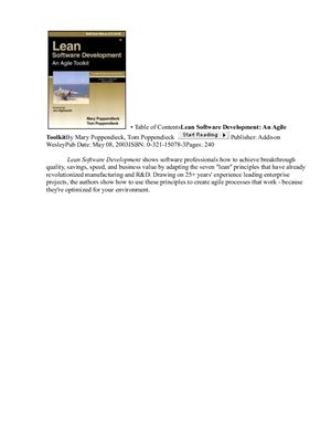 خرید و دانلود نسخه کامل کتاب Lean Software Development: An Agile Toolkit