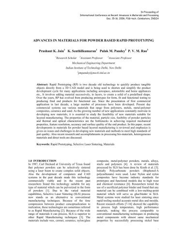 خرید و دانلود نسخه کامل کتاب Advances in materials for powder based rapid prototyping