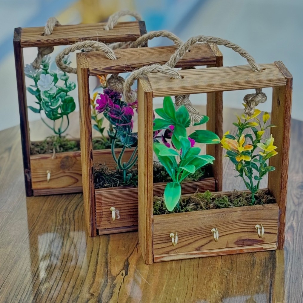 جا کلیدی چوبی گلدار دیداری
