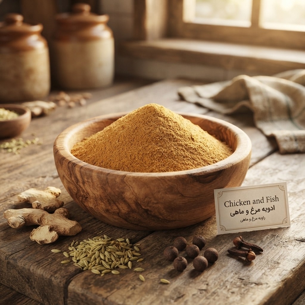 ادویه مرغ و ماهی(90 گرم) مرغ و ماهی رو رستورانی مزه دار کن