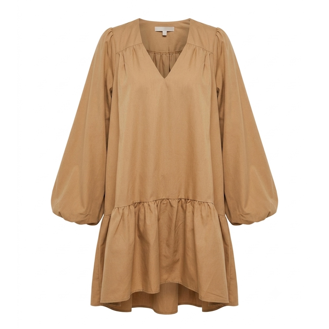 پیراهن پلاس سایز خاکی زنانه بوهو boohoo انگلستان سایز 50