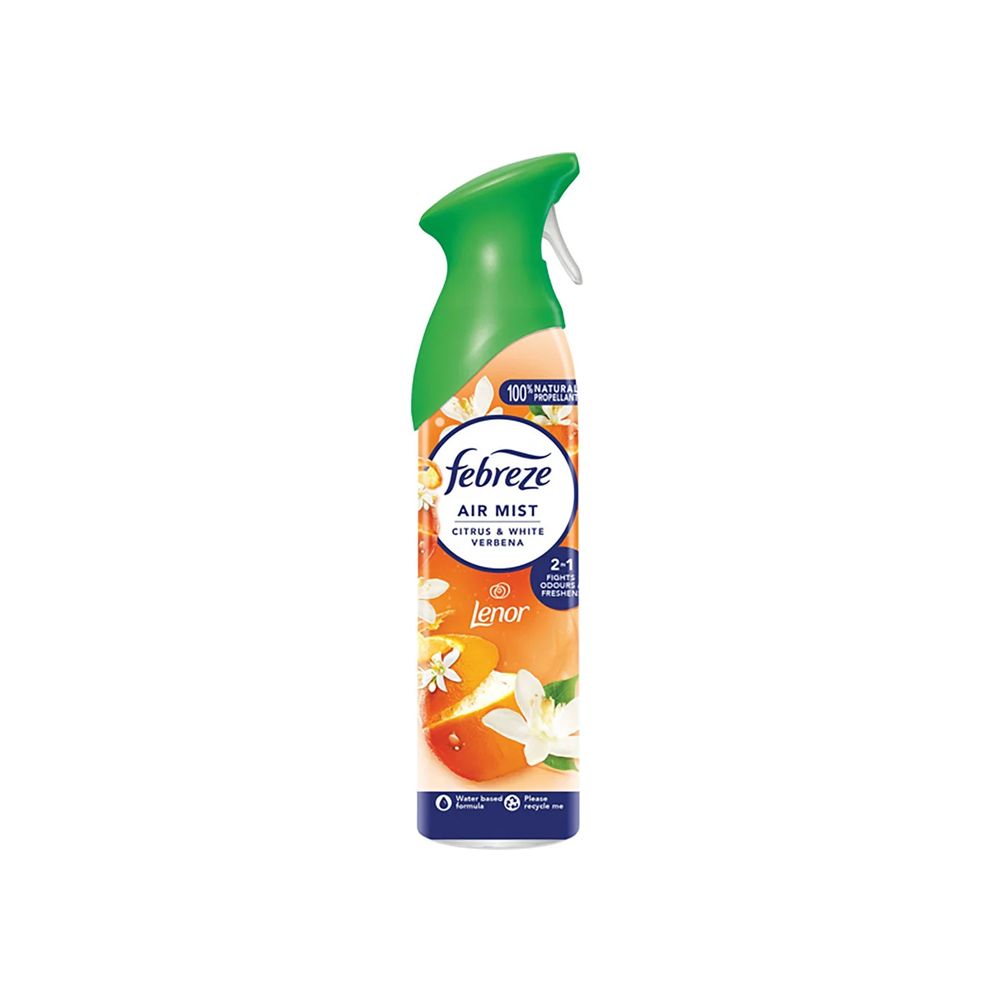 اسپری خوشبو کننده هوا فبرز سری AIR MIST مدل CITRUS 038 WHITE VERBENA رایحه مرکبات و گل شاه پسند سفید حجم 185 میل