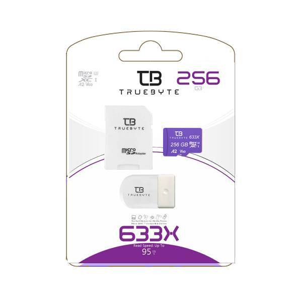 اقساطی و ارسال رایگان کارت حافظه microSDXC تروبایت مدل A2-V60-633X کلاس 10 استاندارد UHS-I U3 سرعت 95MBps ظرفیت 256 گ…