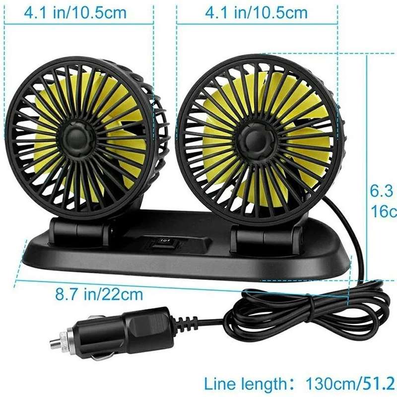 پنکه دوقلو داخل خودرو مدل BASEUS 12 ولت فندکی مارس کد L373 (پس کرایه)