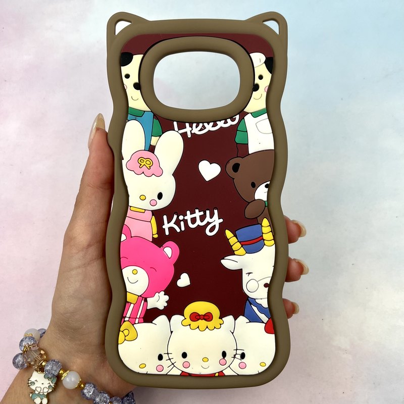 قاب گوشی Poco X3 / Poco X3 NFC / Poco X3 Pro شیائومی Wavy Case سیلیکونی عروسکی برجسته موج دار دور ایربگ طرح خانواده کیتی