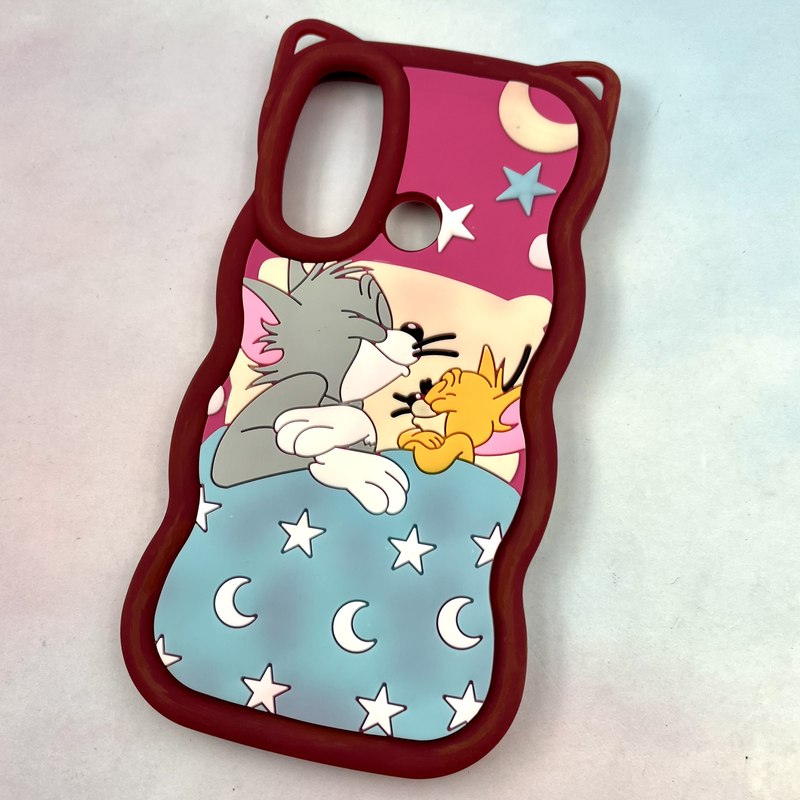 قاب گوشی Redmi Note 8 / Redmi Note 8 2021 شیائومی Wavy Case سیلیکونی عروسکی برجسته موج دار دور ایربگ طرح تام و جری کد 44