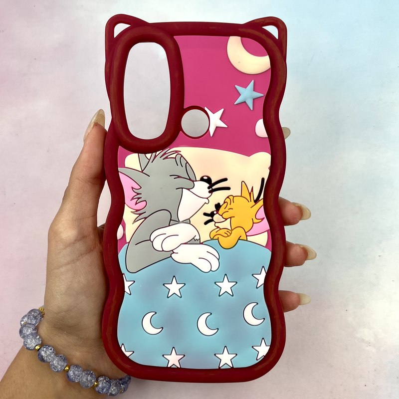 قاب گوشی Redmi Note 8 / Redmi Note 8 2021 شیائومی Wavy Case سیلیکونی عروسکی برجسته موج دار دور ایربگ طرح تام و جری کد 44
