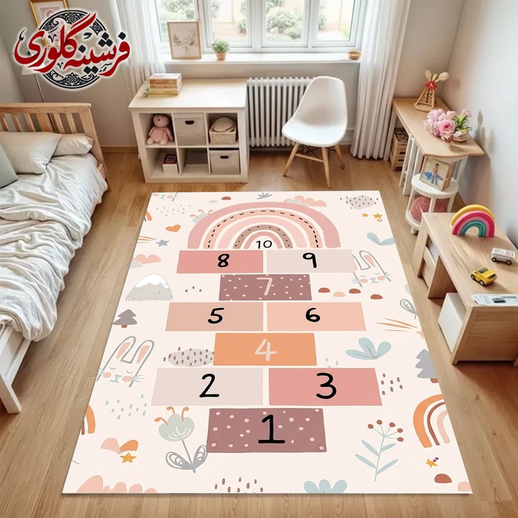 فرش کودک مخمل هازان ترک برند گلوری GB-14010