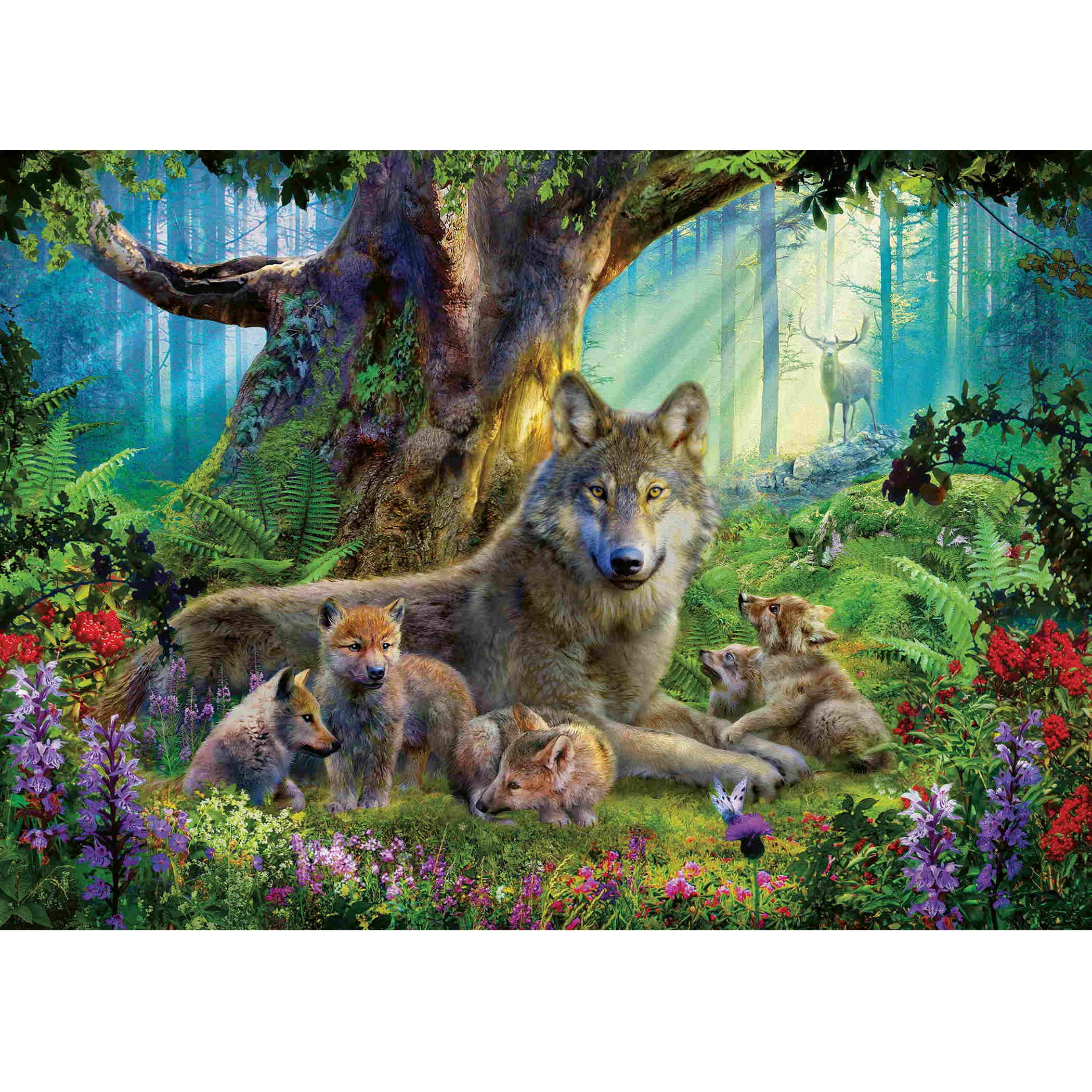 پازل 1000 تکه راونزبرگر مدل Wolves in the forest کد 12000477 مناسب برای 14 سال به بالا
