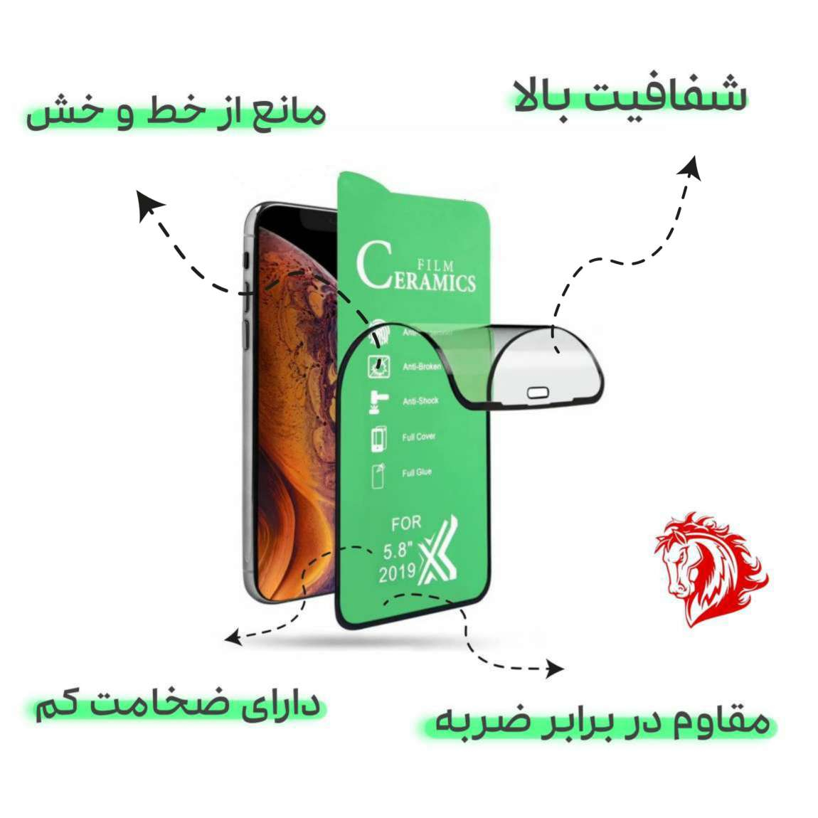 محافظ صفحه نمایش سرامیکی هورس مدل CERAMHORS مناسب برای گوشی موبایل گوگل Pixel 8