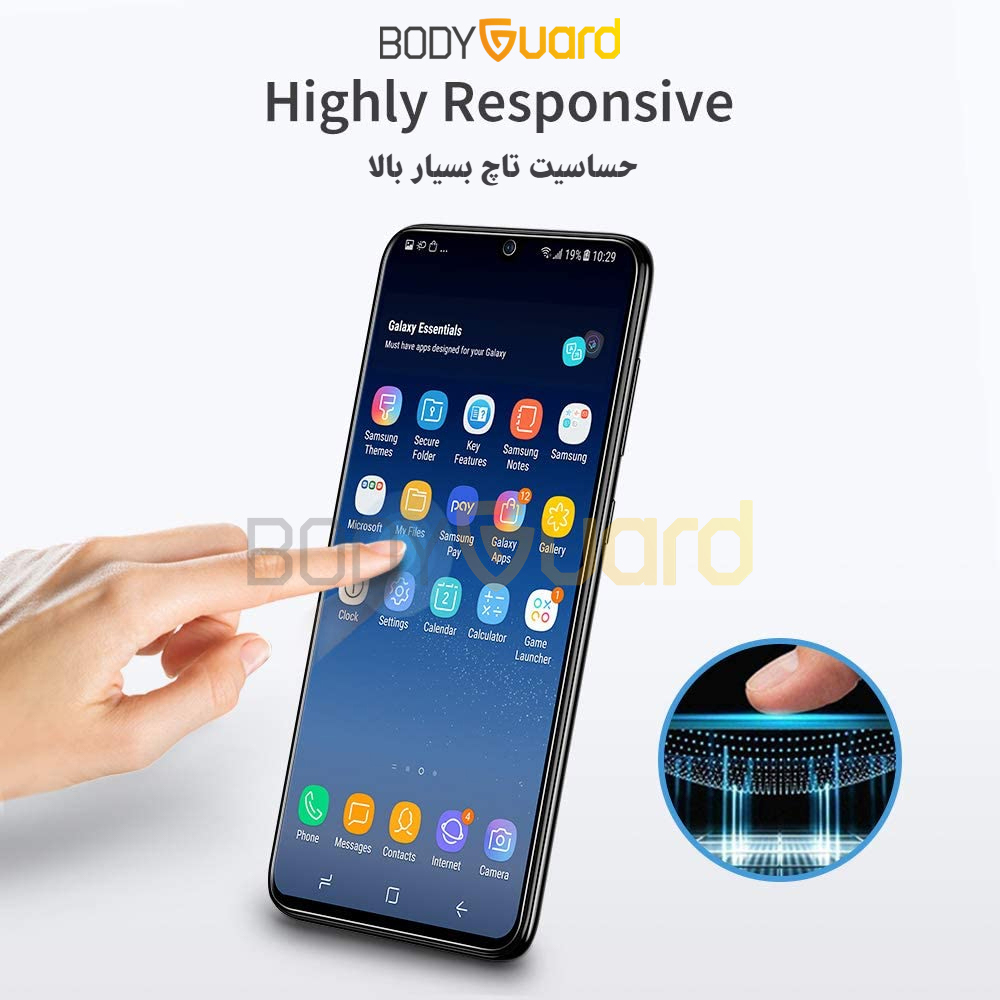 محافظ صفحه نمایش بادیگارد مدل FS مناسب برای گوشی موبایل سامسونگ Galaxy A72