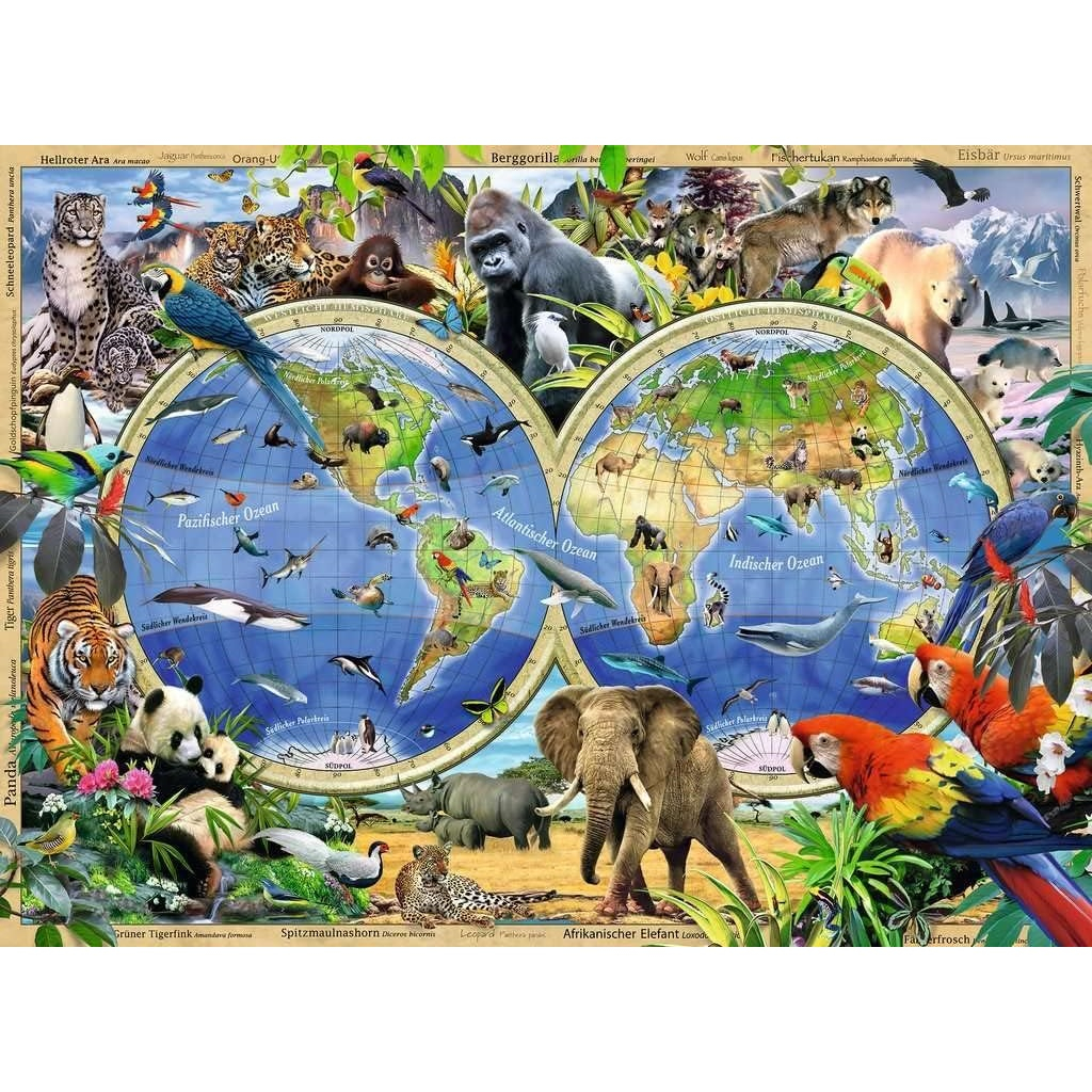پازل 100 تکه راونزبرگر مدل Animals of the World کد 10540